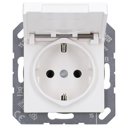 Jung 1520 BFKL WW Schuko Steckdose 16 A 250 V bruchsicher mit Klappdeckel Serie AS 500 alpinweiß 250 V Jung 1520 BFKL WW Schuko Steckdose 16 A 250 V bruchsicher mit Klappdeckel Serie AS 500 alpinweiß 250 V von JUNG