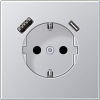 Steckdose 1-fach alu mit 1USB-A 1USB-C ls al 1520-15 ca-l up mit bs IP20 - Jung Steckdose 1-fach alu mit 1USB-A 1USB-C ls al 1520-15 ca-l up mit bs IP20 - Jung von Jung