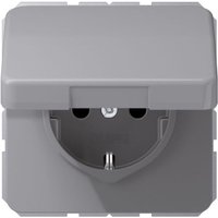 Steckdose 1-fach grau glänzend up Klappd IP20 cd 1520 bfkl gr - Jung von Jung