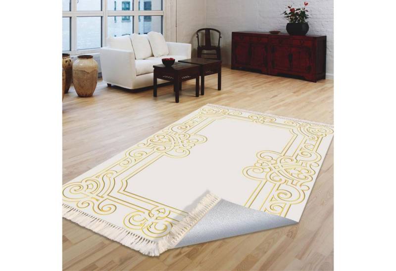 Jungengel Textilien Teppich 160x230cm Für Wohnzimmer Groß 3,68m2 Glatte-Oberfläche Waschbar 30°C von Jungengel Textilien