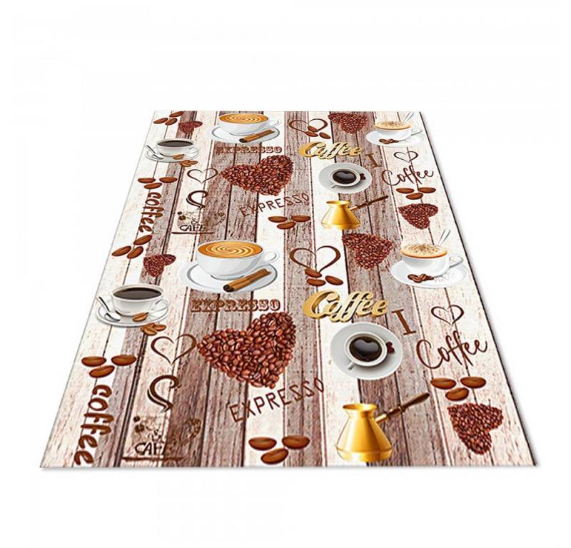 Jungengel Textilien Teppich Jungengel Textilien Waschbarer Küchenteppich Heart Coffee Love von Jungengel Textilien