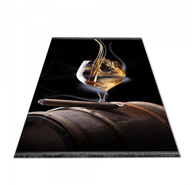 Jungengel Textilien Teppich Jungengel Textilien Waschbarer Teppich Cigar & Wine Schwarz Elegant von Jungengel Textilien