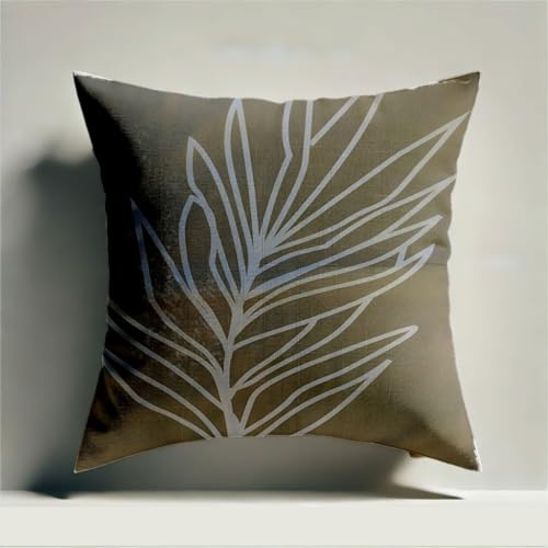 2er-Set Zierkissen 40x40 cm – Dekokissen mit minimalistischem Palmblatt-Muster – Kissen mit Füllung & Reißverschluss – Waschbar, Allergikerfreundlich, Weich – Sofakissen für Wohnzimmer, Couch & Bett von Jungengel