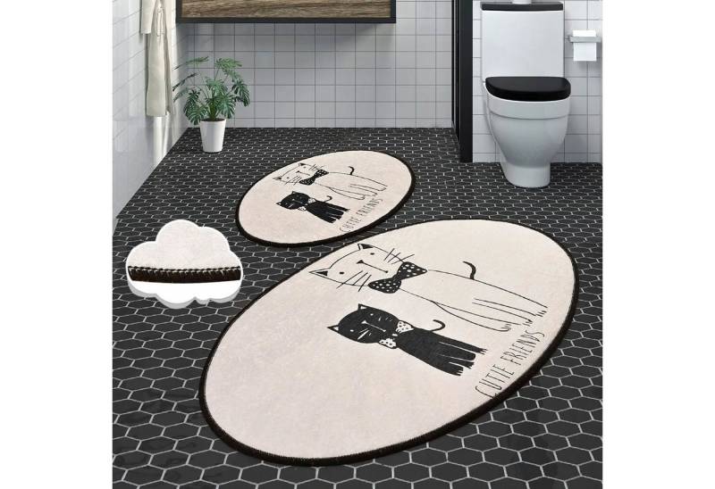 Jungengel Badematte Ovales Badteppich Set Katzen Duschvorleger rutschfest Teppich waschbar, Höhe 8 mm, 2er-Set Teppiche, Rutschfeste Unterseite, Samtartige Oberfläche, Maschinenwaschbar, Für Saugroboter geeignet, Form: Oval, Rutschfest, Flauschig & weich, Hautfreundlich, Langlebig, Polyester mit Baumwoll-Rücken, Rechteckig, 2er-Set Katzen-Badteppiche, rutschfest, weich, maschinenwaschbar Jungengel Badematte Ovales Badteppich Set Katzen Duschvorleger rutschfest Teppich waschbar, Höhe 8 mm, 2er-Set Teppiche, Rutschfeste Unterseite, Samtartige Oberfläche, Maschinenwaschbar, Für Saugroboter geeignet, Form: Oval, Rutschfest, Flauschig & weich, Hautfreundlich, Langlebig, Polyester mit Baumwoll-Rücken, Rechteckig, 2er-Set Katzen-Badteppiche, rutschfest, weich, maschinenwaschbar von Jungengel