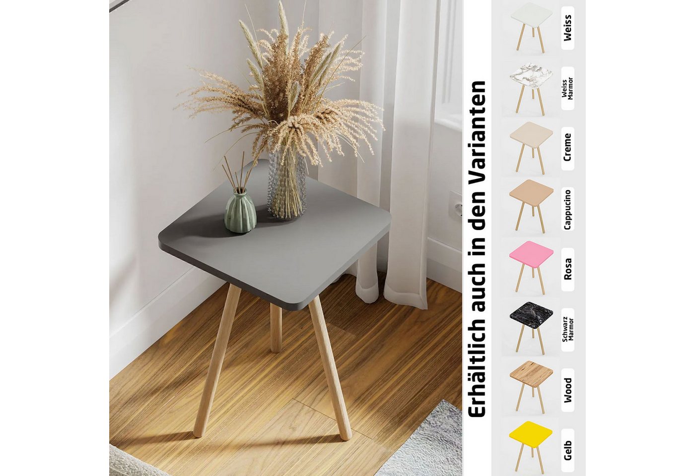 Jungengel Beistelltisch Beistelltisch 34x34x45 cm in 9 Farben – Dreibein modern eckig (Wird zerlegt geliefert, Montageanleitung enthalten), Einfache Montage, Robust & Langlebig, Modern & Klassisch, 9 Farben Jungengel Beistelltisch Beistelltisch 34x34x45 cm in 9 Farben – Dreibein modern eckig (Wird zerlegt geliefert, Montageanleitung enthalten), Einfache Montage, Robust & Langlebig, Modern & Klassisch, 9 Farben von Jungengel