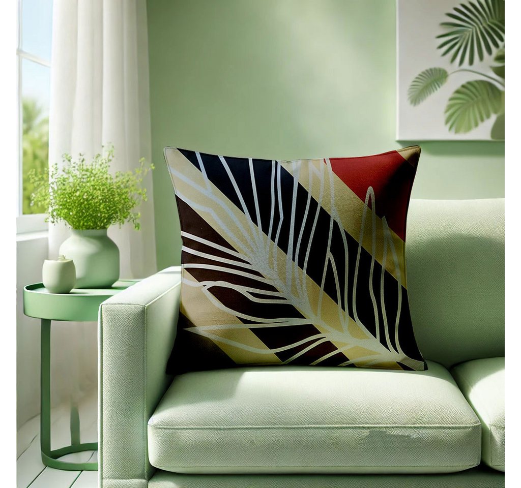 Jungengel Dekokissen 2er Kissen Set 40x40 mit Palmblatt Motiv modern befüllt Reißverschluss, 400 g Kunstfaserfüllung, Bezug waschbar, modernes Palmblatt-Motiv Jungengel Dekokissen 2er Kissen Set 40x40 mit Palmblatt Motiv modern befüllt Reißverschluss, 400 g Kunstfaserfüllung, Bezug waschbar, modernes Palmblatt-Motiv von Jungengel
