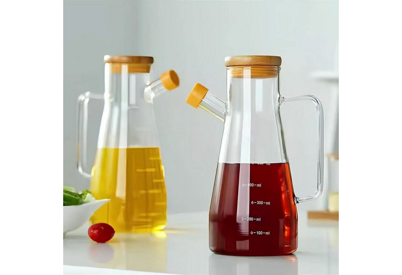 Jungengel Ölkaraffe Modern Borosilikat Glas Hitzebeständig Ölkanne Ölspender Bambus-Deckel, Spülmaschinenkomform, Robust & Langlebig, Kältebeständig, Ergo-Griff Jungengel Ölkaraffe Modern Borosilikat Glas Hitzebeständig Ölkanne Ölspender Bambus-Deckel, Spülmaschinenkomform, Robust & Langlebig, Kältebeständig, Ergo-Griff von Jungengel