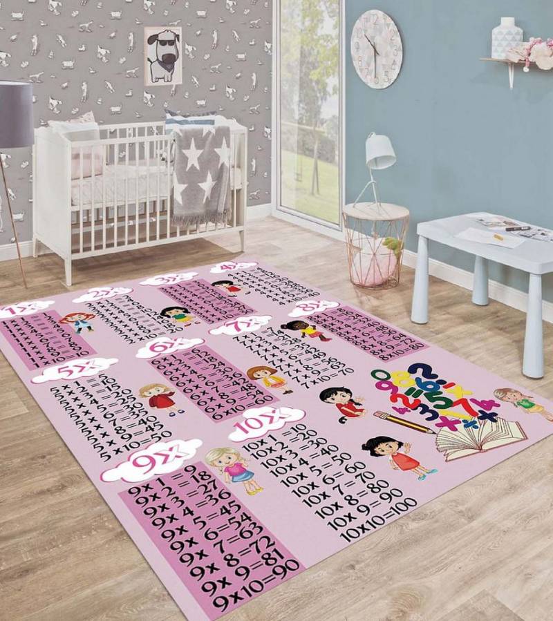 Jungengel Teppich Mädchen Lernteppich Einmaleins – Rechenteppich für Kinderzimmer, Mathe lernen mit Spaß im eigenen Kinderzimmer von Jungengel