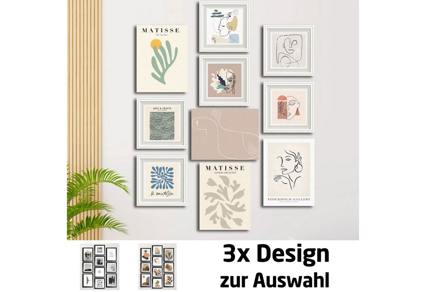 Jungengel Wandbild Abstrakt Set 10-Teilig Wanddeko Wandkunst Dekobilder Wandschmuck, (10 St) von Jungengel
