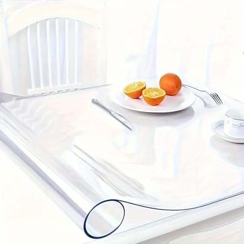 Tischdecke 2mm Tischläufer PVC Tischmatte Tischschutz Transparent Schutzfolie (100x220 cm) von Jungengel