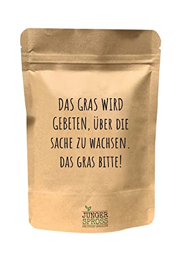 JUNGER SPROSS Pflanzbeutel - Das Gras wird gebeten über die Sache zu wachsen. Das Gras bitte! von Junger Spross