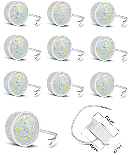 10er Pack Ultra flaches LED Modul für Einbaustrahler Deckenspot Einbauleuchte 230Volt Leuchtmittel 400Lumen 2700Kelvin warmweiß 50mm Außendurchmesser 20mm Länge von JungesLicht