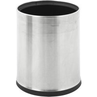 Doppelwand-Papierkorb, rund, 10 Liter, Edelstahl mattiert von Jungheinrich PROFISHOP