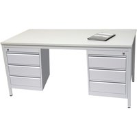 Einrichtungs-Set, Schreibtisch LxB 1.800 x 800 mm inkl. 2x Unterbauschrank, lichtgrau von Jungheinrich PROFISHOP