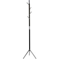 Garderobenständer Linair, freistehend, 4 Haken, schwarz, verchromt von Jungheinrich PROFISHOP