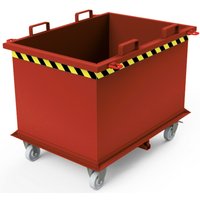 Klappbodenbehälter, mit automatischer Auslösung, mit Rollen, Volumen 0,75 m³, blutorange Klappbodenbehälter, mit automatischer Auslösung, mit Rollen, Volumen 0,75 m³, blutorange von Jungheinrich PROFISHOP