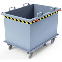 Klappbodenbehälter, mit automatischer Auslösung, mit Rollen, Volumen 0,75 m³, lichtgrau Klappbodenbehälter, mit automatischer Auslösung, mit Rollen, Volumen 0,75 m³, lichtgrau von Jungheinrich PROFISHOP