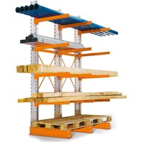 Komplettpaket Kragarmregal, einseitig, Tragkraft pro Arm 400 kg, HxBxT 2.432 x 5.160 x 1.020 mm, 6 Ständer von Jungheinrich PROFISHOP
