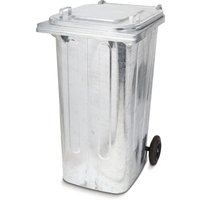 Mülltonne aus verzinktem Stahl, 240 Liter, mit Rollen Mülltonne aus verzinktem Stahl, 240 Liter, mit Rollen von Jungheinrich PROFISHOP