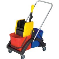 Reinigungswagenset Eimer 2 x 17l uPresseStielHalter5 Mopps Ku von VERMOP