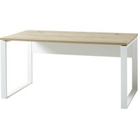 Schreibtisch LIONI, mit Metallkufen, 1.170 x 1.200 mm, Weiß/Navarra-Eiche-Nb. von Jungheinrich PROFISHOP
