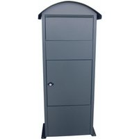 Stand-Briefkasten Victorian mit Einwurfklappe, aus verzinktem Stahl, mit Zylinderschloss, mattanthrazit von Jungheinrich PROFISHOP