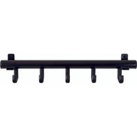 Wandgarderobe Techno, zum Anschrauben, 5 Haken, schwarz von Jungheinrich PROFISHOP