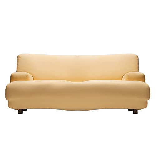 Jungle Home | Universal-Sofabezug für 3-Sitzer (190-230 cm) | Elastischer Schonbezug für alle Arten von Sofas mit Armlehnen | Hochwertiger waschbarer und Rutschfester Stoff | Champagner von Jungle Home