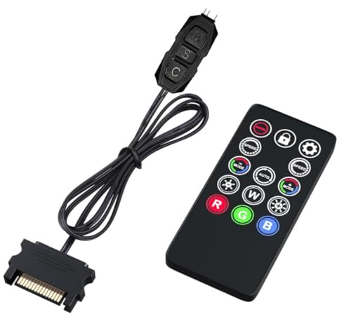 Jungle Leopard Mini ARGB PC Fans Controller Kit for ARGB Case Fans, PC ARGB LED Strip,14 Key Remote Control Switch Colors ARGB Fan Controller Jungle Leopard Mini ARGB PC Fans Controller Kit for ARGB Case Fans, PC ARGB LED Strip,14 Key Remote Control Switch Colors ARGB Fan Controller von Jungle Leopard