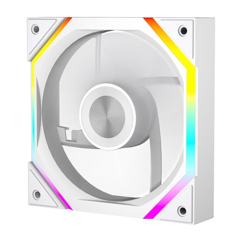 Jungle Leopard PRISMXH RGB PC Lüfter 120 mm,ARGB PWM Case Lüfter,62.36 CFM/2000 RPM/2.21 MMH2O(1, WH Reverse Flow, NOT UNI FAN) von Jungle Leopard