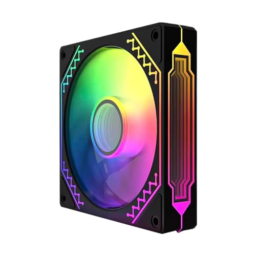 Jungle Leopard Prism4 Infinite Mirror Series ARGB PWM Computer PC Fan 120mm(Prism4,Black Reverse Flow) von Jungle Leopard