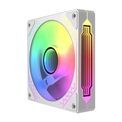Jungle Leopard Prism4 Infinite Mirror Series ARGB PWM Computer PC Fan 120mm(Prism4,White Reverse Flow) von Jungle Leopard