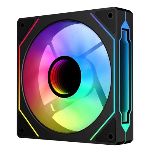 Jungle Leopard Prism4PRO Infinite Mirror Series Reverse Blade ARGB PWM PC Lüfter 120MM,1600PRM 58.36CFM 2.07 MMH2O,Schwarz(Prism4PRO,Black Reverse Flow) von Jungle Leopard