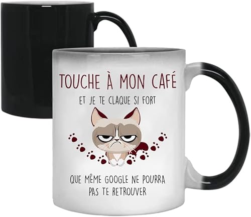 Geschenk für Arbeitskollegen | Touche à mon Café et je te Claque | Tasse Geschenk Arbeitskollege | Geschenkidee Tasse Humor für Kollegen (Magisch) von Jungle Mug