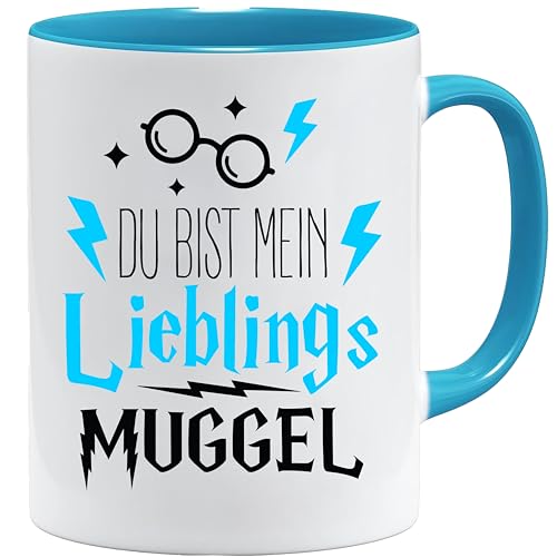 Lustige Geschenk Tasse mit spruch | Du bist mein lieblings Muggel | Geschenkidee | Muggel Tasse | Geschenkidee für Freund (Hellblau) von Jungle Mug