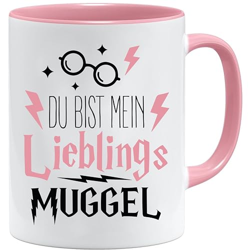 Lustige Geschenk Tasse mit spruch | Du bist mein lieblings Muggel | Geschenkidee | Muggel Tasse | Geschenkidee für Freund (Rosa) von Jungle Mug