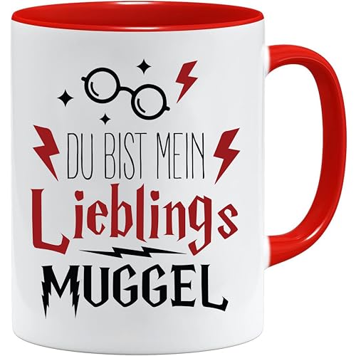 Lustige Geschenk Tasse mit spruch | Du bist mein lieblings Muggel | Geschenkidee | Muggel Tasse | Geschenkidee für Freund (Rot) von Jungle Mug