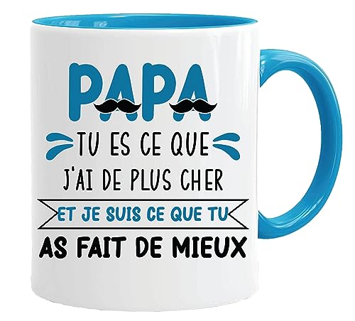 Papa Tasse | Papa tu es que J'ai de plus plus plus ich bin was du am besten gemacht hast | Geschenk für zukünftige Papa – Weihnachten Papa – Vatertag – Geburtstag Papa von Jungle Mug