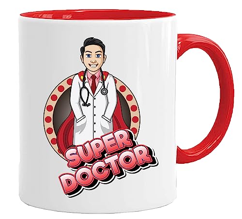 Superhelden-Tasse | Super Mum Dad Auntie Gran Grandad | Geschenke für Mama | Geburtstagsgeschenke für Frauen | Vatertagsgeschenk (Arzt (männlich) von Jungle Mug