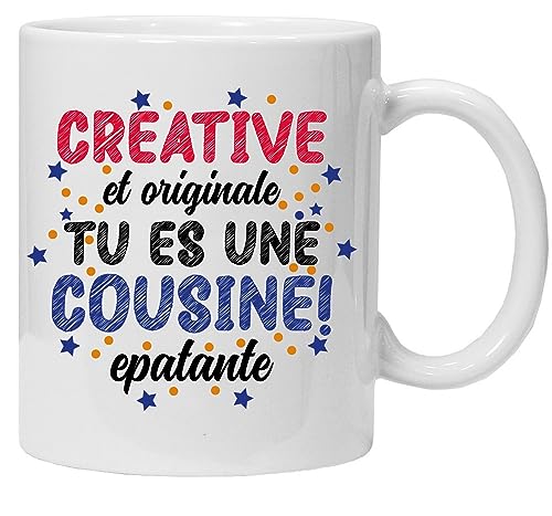 Tasse mit Aufschrift Bonne Humeur ta Gueule | Creative et Originale tu es une cousine! epatante | Tasse die beste Cousine der ganzen Welt Party der Cousines Geburtstag von Jungle Mug