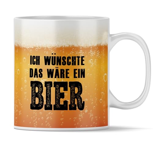 Tasse mit Spruch, Ich wünschte das wäre ein Bier - Vatertagsgeschenke für Papa, Männergeschenk, Biergeschenke für Männer, Vatertag, Freunde und Kollegen von Jungle Mug