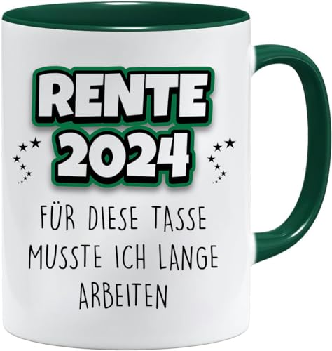 Tasse mit Spruch, Rente 2024 Für diese Tasse musste ich lange arbeiten - Witziges Abschiedsgeschenk zur Pensionierung - Geschenk zum Abschied, Rentner Geschenke von Jungle Mug