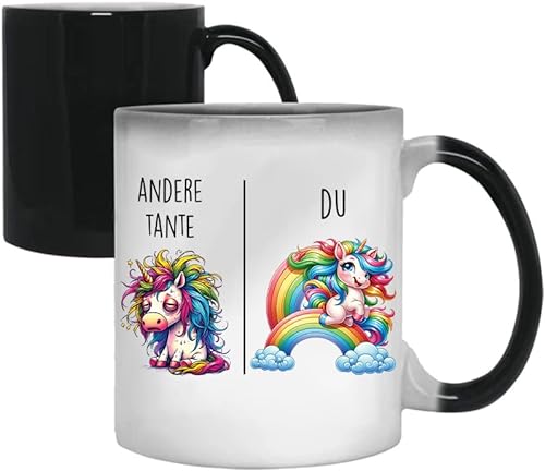 Tasse mit Spruch | Andere Tante vs Du | Tante Geschenk Geschenk für Frauen Ehe Hochzeit | Geschenkidee Frau Geburtstag Weihnachten Patentante Familie Kaffee-Becher (Farbwechselnde) von Jungle Mug