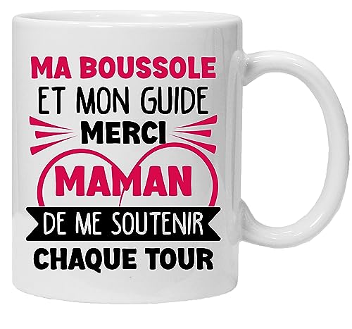 Tasse mit lustiger Botschaft und Zeichnung (Mein Kompass und mein Guide) | Geschenkidee Humor Mama Original Geburtstag Muttertag von Jungle Mug