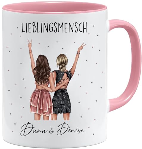 Tasse personalisiert | Beste Freundin | Tasse mit Konfiguration | Persönliches Geschenk für Freundinnen | personalisierte geschenke | geschenke für freundin (Rosa) von Jungle Mug