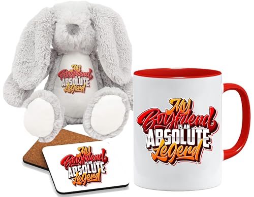 Valentinstagsgeschenk für ihn Teddybär/Tasse/Untersetzer Geschenk,Valentinstag Tasse Geschenk Ihn lustige Kaffeebecher Geschenkidee zum Valentinstag,Perfekte Valentinstagsgeschenk für Männer von Jungle Mug