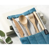 Bambusbesteck Set Zero Waste Wiederverwendbares Utensilien Kit Umweltfreundliche Geschenke Tragbares Besteck Messer, Gabel, Löffel Bambus Strohhalm von JungleCulture