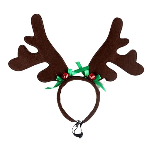 Weihnachten Haustier Kopfbedeckung Weihnachtsmütze Verstellbare Hund Stirnband Xmas für Heiligabend Party Haustiere Weihnachtsfeier Verkleidung Katzenkostüm Hundekostüm Hund Katze (Green, One Size) von Junhasgood