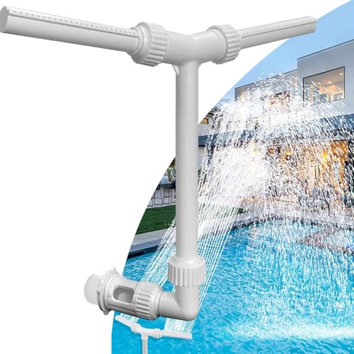 Junhui Wasserfall Pool Brunnen, Schwimmbad Sprinkle Zubehör PVC Einstellbarer Wasserspray Wasserfall über dem Boden Pool für Outdoor Garten Teich von Junhui