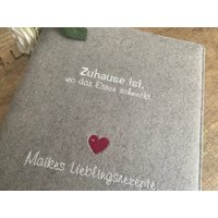 Rezepteordner Mit Herz - Zuhause Ist Da, Wo Das Essen Schmeckt Din A5 Oder A4 Ordner Für Rezepte, Geschenk Zur Hochzeit von JuniEngel